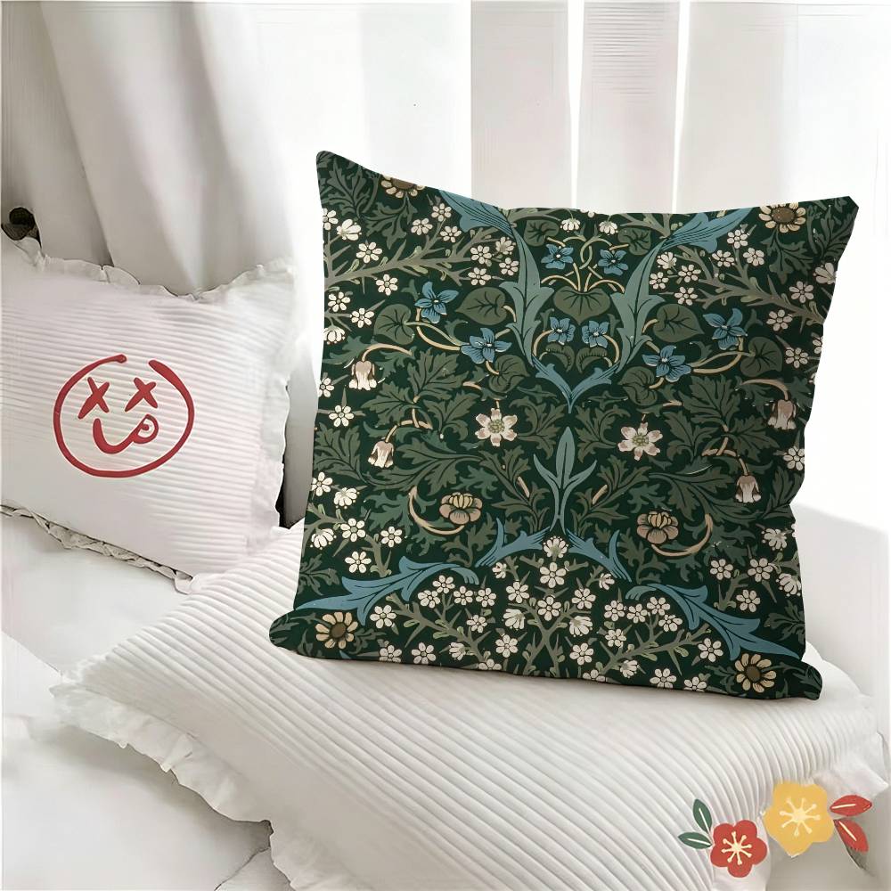 Чехол для подушки WWilliam Morris Art Модный квадратный чехол для подушки Спальня Диван Гостиная Ins Декор Отдых