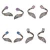 Elegant Twisted Wing Shaped Piercing Earrings Glittering Stones Ear Bone Nails Stylish Jewelry For Women Sensitive Ears