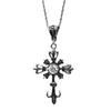 Vintage Gothic Cross Necklace Alloy Necklace Glass Heart Pendant Punk Style Necklace