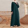 Women Autumn Muslim Baggy Long Dress Abaya Kaftan Full Sleeve Solid Oversized Maxi Sundress