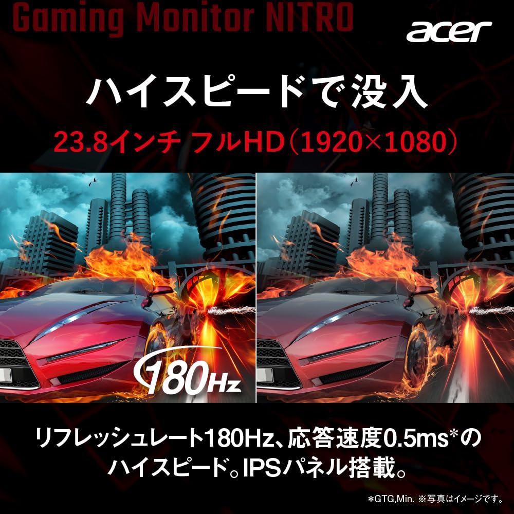 Acer Nitro Gaming Monitor Inch IPS Matte Full HD 180Hz HDMI DisplayPort AMD FreeSync Premium HDR 10 Compatible with VESA Mount Speaker Headphone