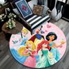 1pc Princess Round Area Rug,Non Slip,Machine Washable Polyester Carpet for Living Room,Bedroom Decor
