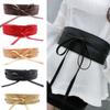 For Female Dress Belt Wide Self Tie Wrap Around Waist Band Ladies Girls Belt Elegant Bow Belt