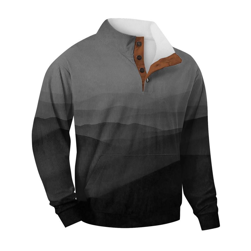 Мужская повседневная толстовка в стиле ретро с градиентным принтом