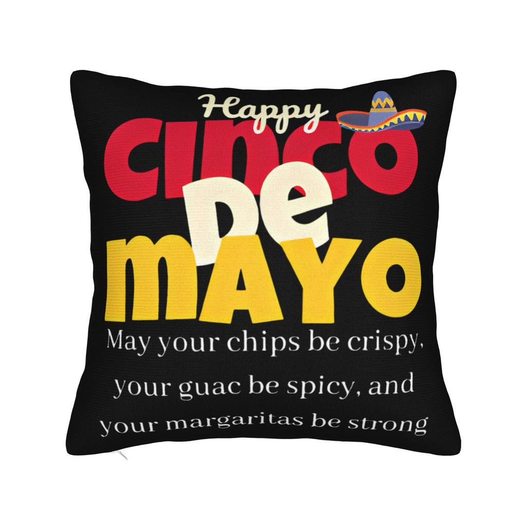 Let'S Fiesta Party Printed Pillow Case Mexican Amigo Cinco De Mayo Sombrero Morden Pillow Cover Soft Pillowcases