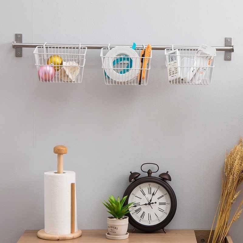 Современная минималистичная белая железная корзина для хранения пультов и канцелярских принадлежностей