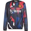MUFC Pre Warm Top Comfortable Crew Neck Long Sleeve Football Shirt Men Tops Black Red Han-Jade-White JD7145