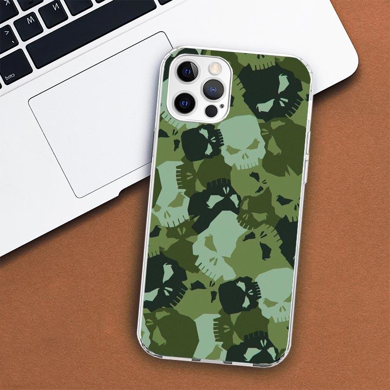 Камуфляжный чехол для телефона в стиле милитари для Apple iPhone 11 12 13 15 14 Pro 7 XR X XS Max 8 Plus + Mini SE, мягкий чехол с индивидуальным принтом