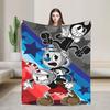Cupheads Knitted Blanket Fleece Video Game Warm Throw Blanket for Outdoor Travel Bed Rug