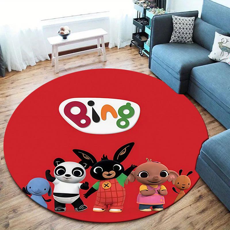 Bing Round Area Rug,Carpet Rug for Living Room Bedroom Sofa Playroom Decor,Non-slip Floor Mat