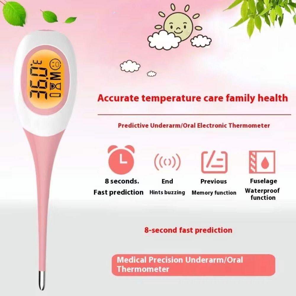 Backlit Display Digital Thermometer 8 Seconds LCD Thermometer Fever Thermometer  Children