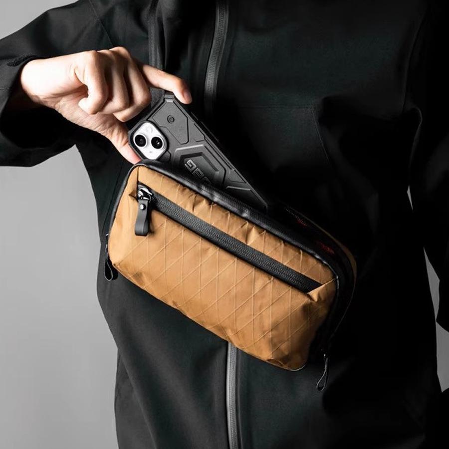 Multifunctional Zipper Satchel Tooling Waterproof Rhombus Breast Bag Functional Single Shoulder Oblique Span Bag Commuter Single Shoulder