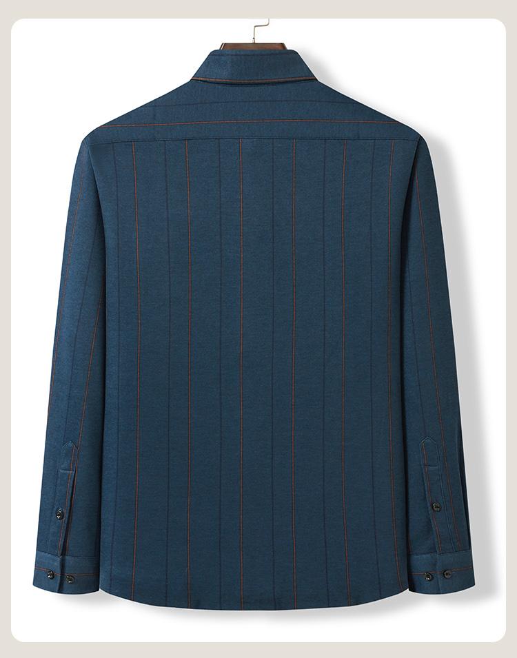 Comfortable and Brushed Knitted Striped Warm Shirt for Men