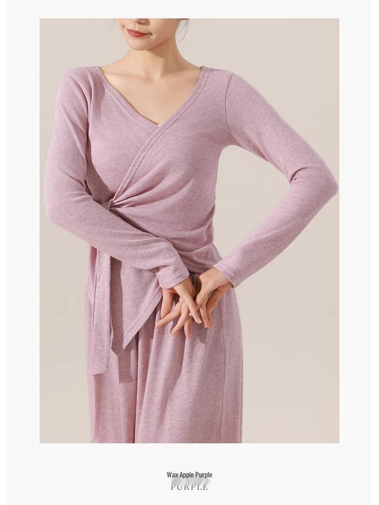 Женский топ с длинным рукавом для современных танцев для тренировок и повседневной носки