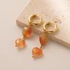 New 2023 Heart Design Natural Stone Earrings For Women Orange Fall Fashion
