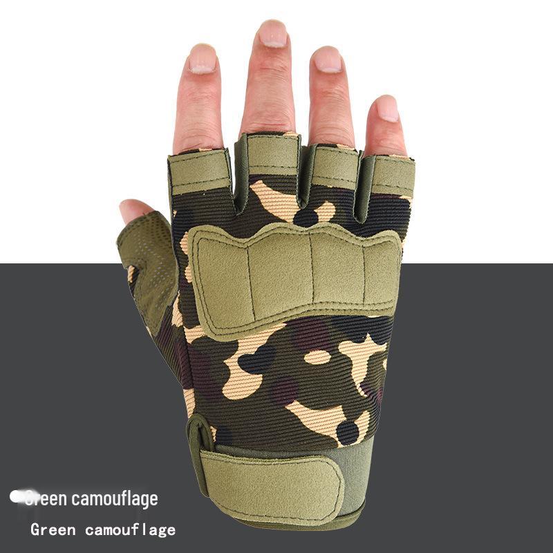 Детские противоскользящие тактические перчатки с открытыми пальцами для езды на велосипеде на открытом воздухе, возраст 8-15 лет, износостойкая защита