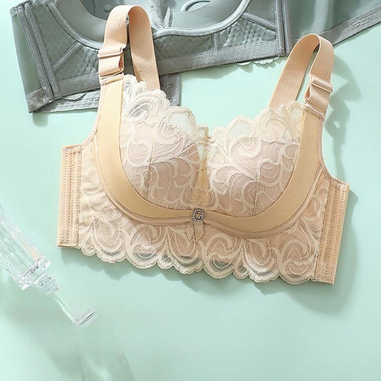 Кружевной бюстгальтер с эффектом пуш-ап, женский регулируемый бюстгальтер без косточек, с верхней поддержкой, предотвращающий провисание груди, утягивающее нижнее белье большого размера