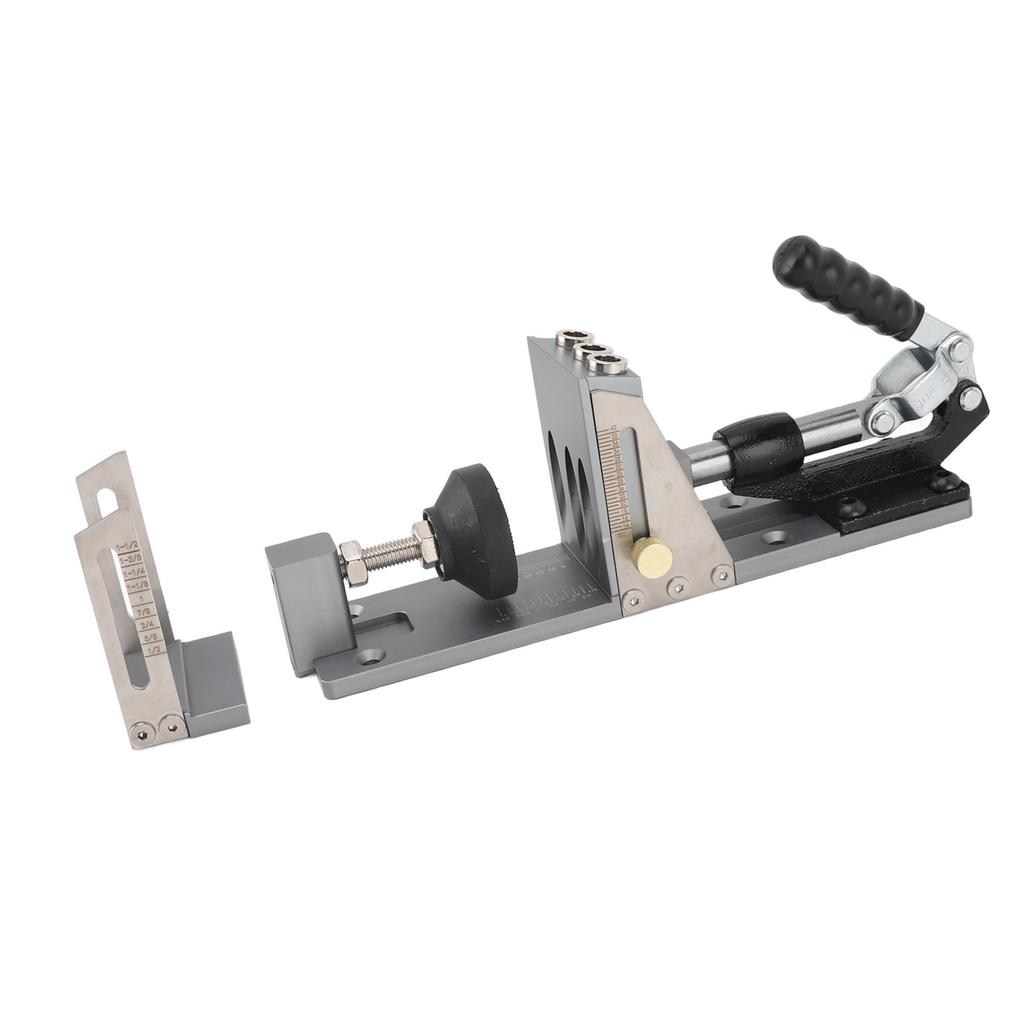 Pocket Hole Jig Kit Pocket Screw Jig Accurate Easy Adjust Aluminium Alloy Woodworking Tool with Step Drill Wrench for