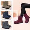 Хлопковые ботинки Женские зимние ботинки Полиуретановые ботинки Женские большого размера ботинки с высоким голенищем Флисовые утепленные хлопковые ботинки