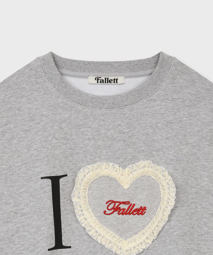 FALLETT [24Fw] I Love Sweatshirt Gray