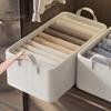Foldable Bamboo Cotton Storage Box with Reinforced Handles Moisture-proof Clothing Basket Closet Organization Solution