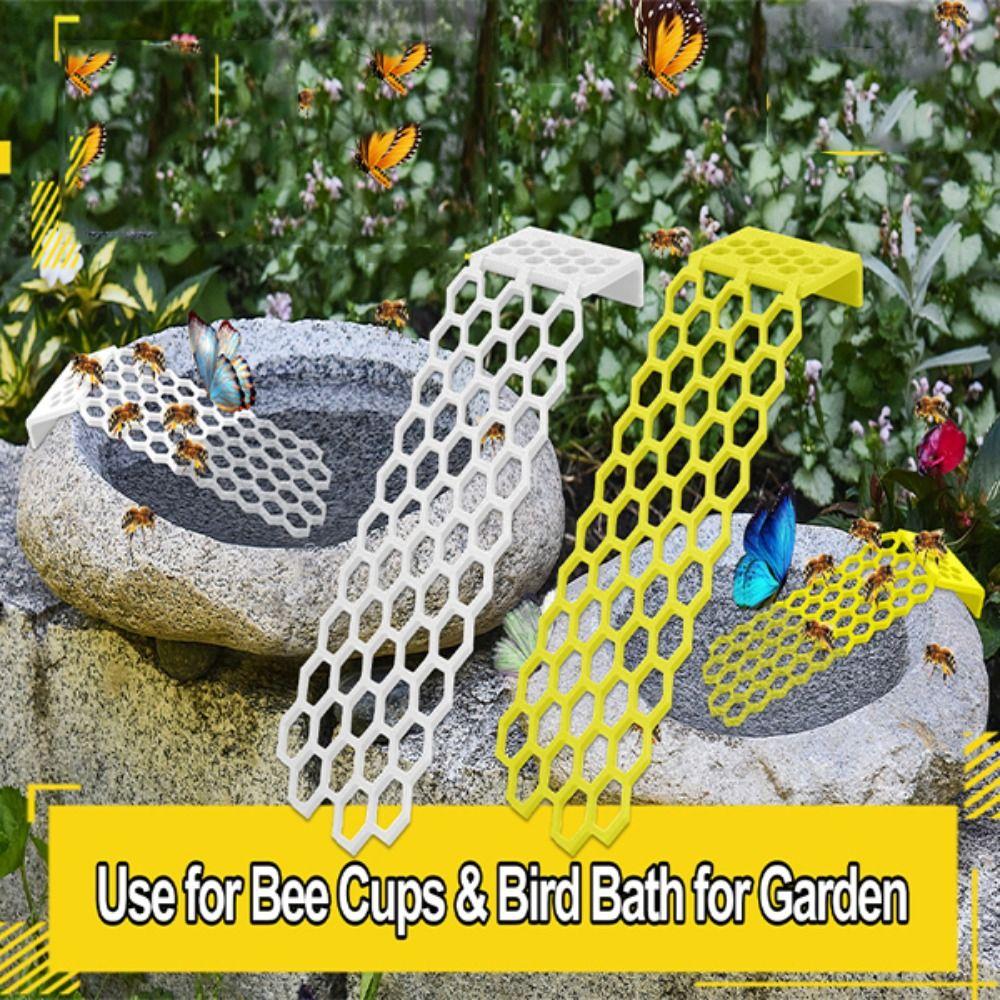 Thirsty Pollinators Bee Water Catcher Cups Yellow Floating Bee Island for Outdoor
