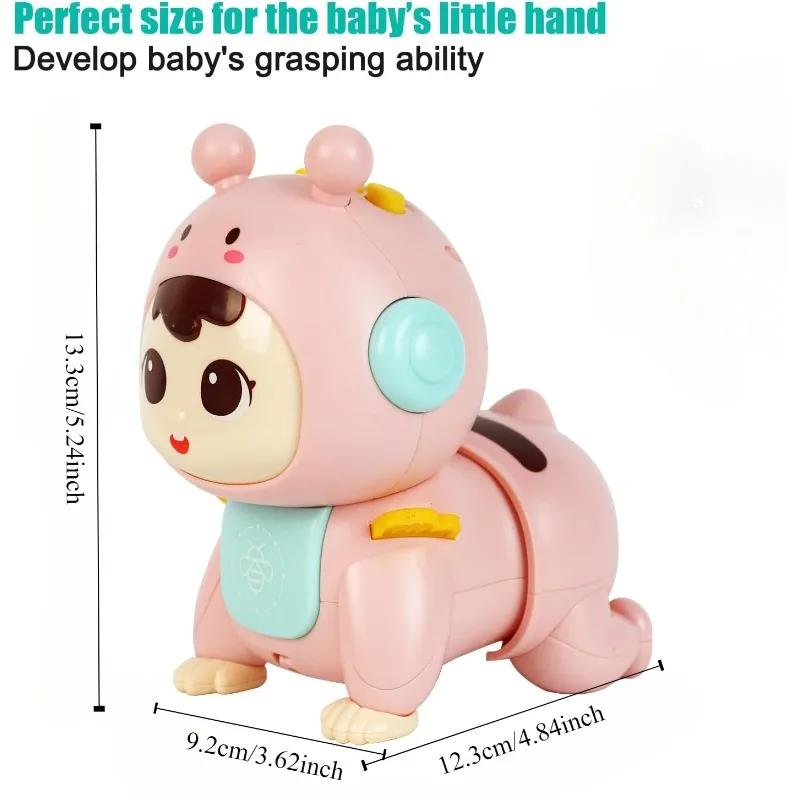 Baby Musical Crawling Toys for Girl Boy Cute Doll Early Learning Educational Toy Light Up Music Developmental Toy Tummy Time Toy