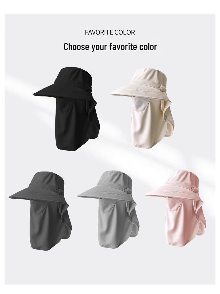 Women's Summer Sun Hat with Breathable Face Mask & Neck Protector, Anti-UV Outdoor Protection