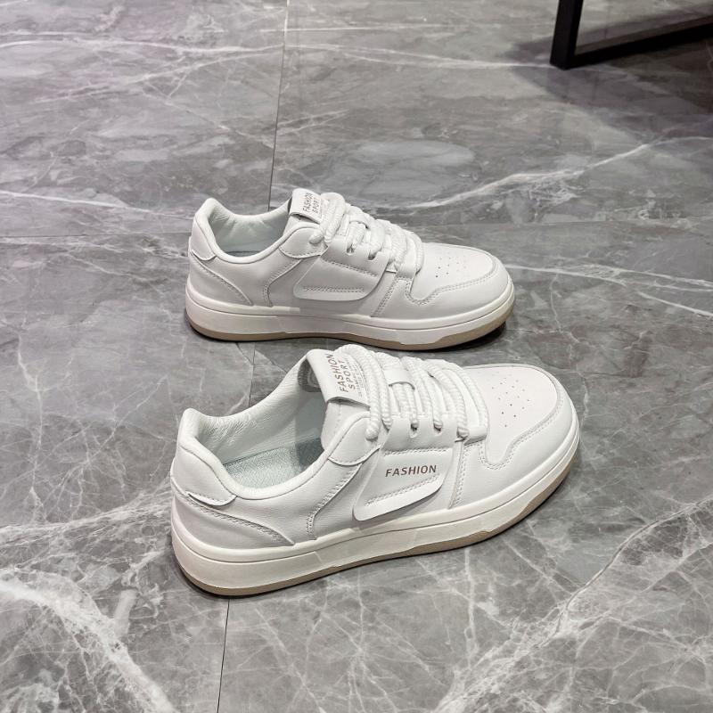 Белые туфли Женская обувь Весна и осень Новые Ins Супер популярная универсальная спортивная обувь Повседневная спортивная обувь на плоской подошве на шнуровке