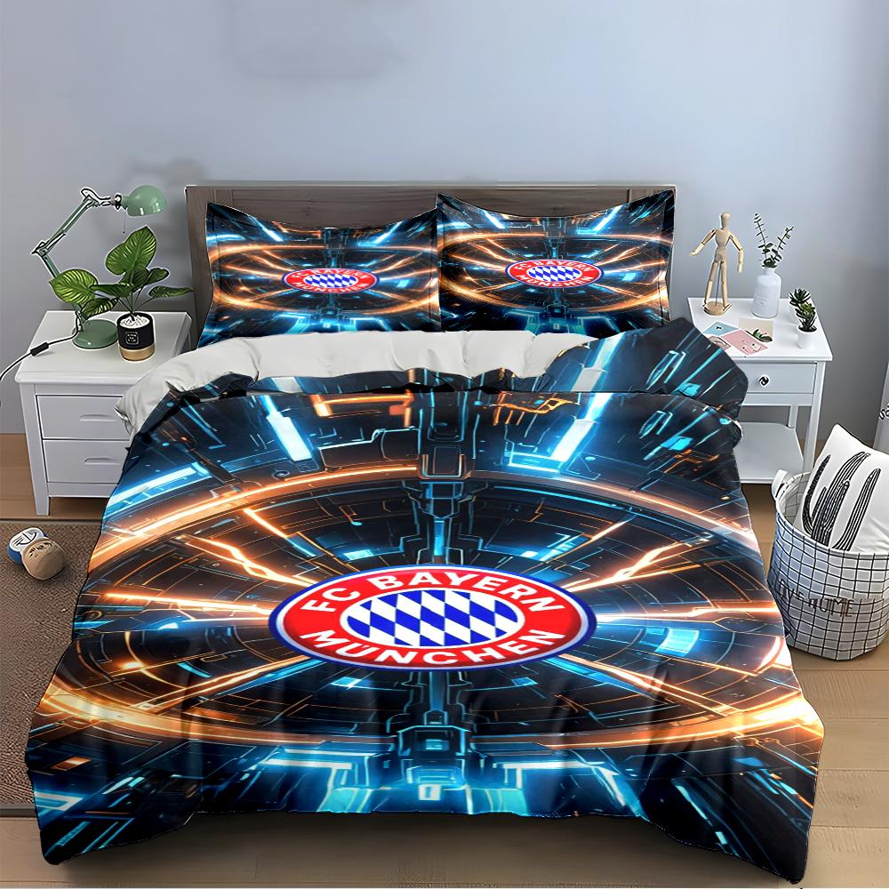 Bayern Munich Logo Bedding Set Bedding set (1 duvet cover, 2 pillowcases, duvet not included)