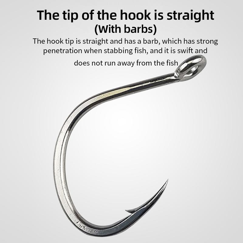 10 шт. наборов луженых антикоррозийных крючков для джиг-удочек с люверсами из высокоуглеродистой стали для глубоководной рыбалки