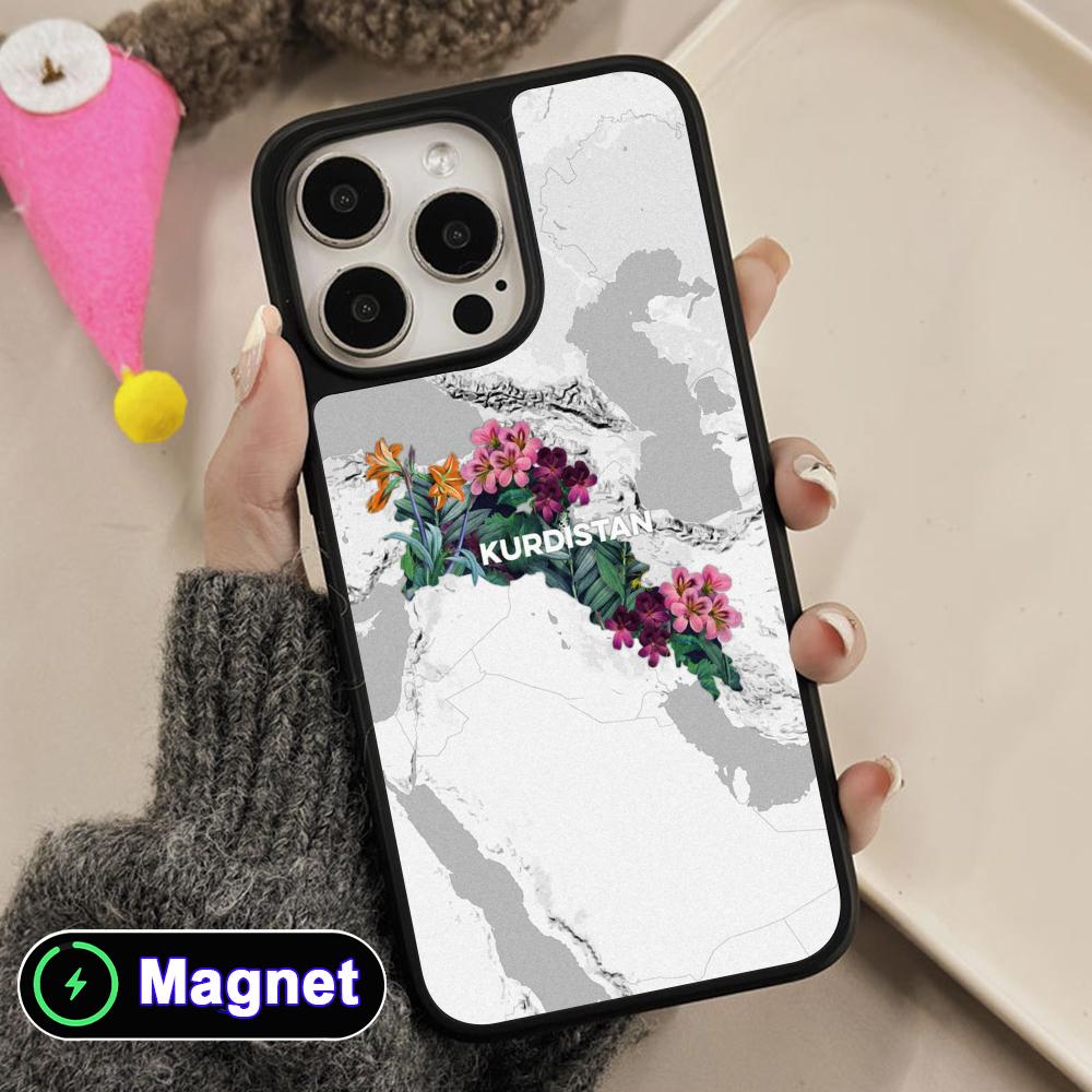 Матовая Magsafe чехол для мобильного телефона с флагом Курдистана для iPhone 17 16 15 14 13 12 11 Air Pro Max Plus Цветная крышка
