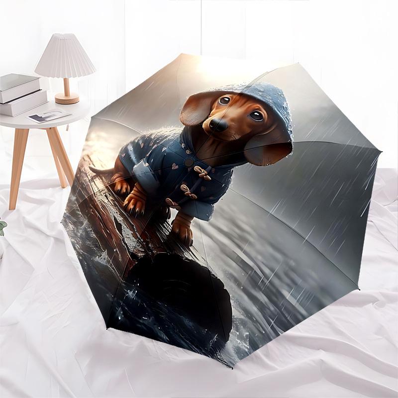 1pc raincoat dog umbrella with 8 iron ribs and a plastic handle, automatic opening and closing, and daily use.1020