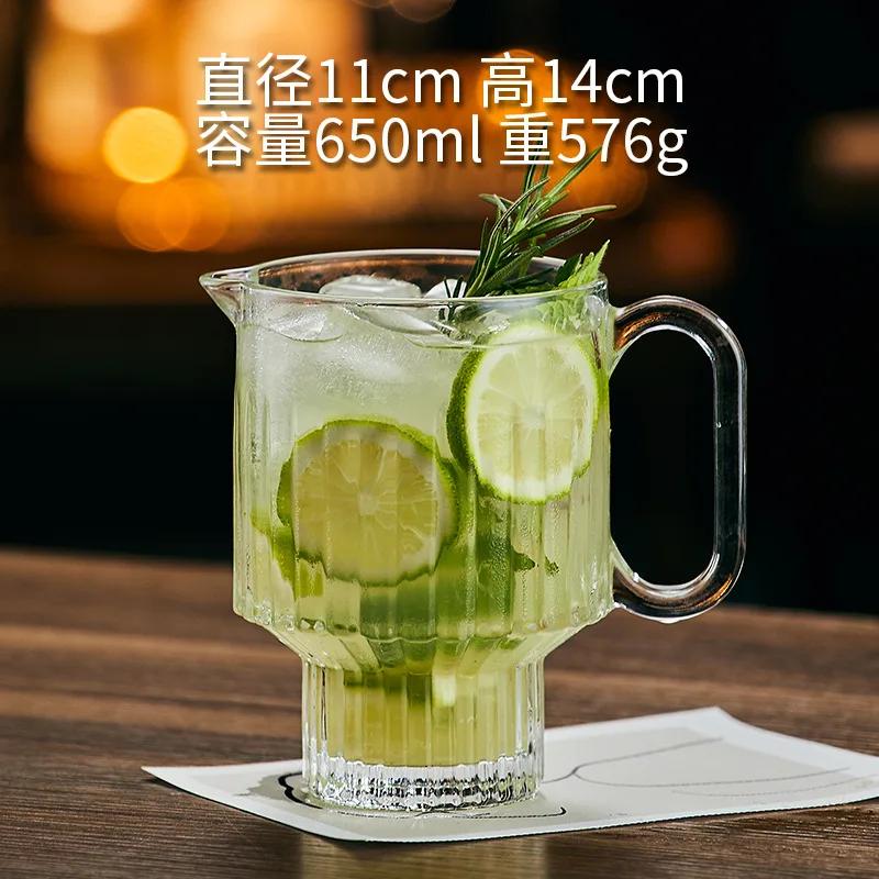 1 шт. 650 мл большая емкость для фруктовых стаканов с ручками коктейльный бокал летний лимонный чай чашки сока подходит для баров клубных встреч