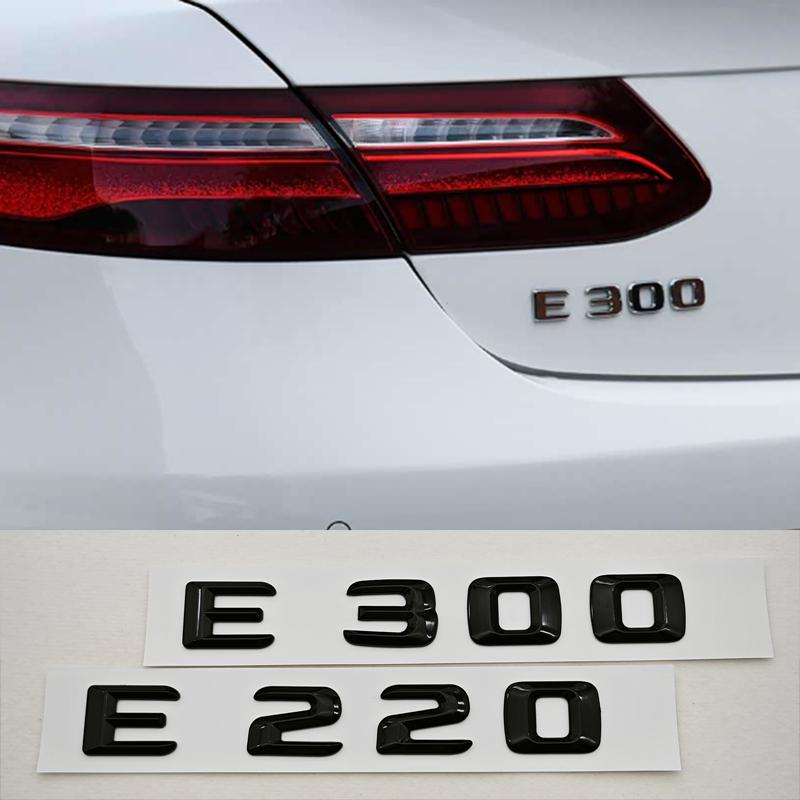 BRI4  3D ABS Glossy Black Car Letters Logo E300 E220 E320 E200 Rear Trunk Badge Emblem For Mercedes Benz E Class E300 E320 Accessories