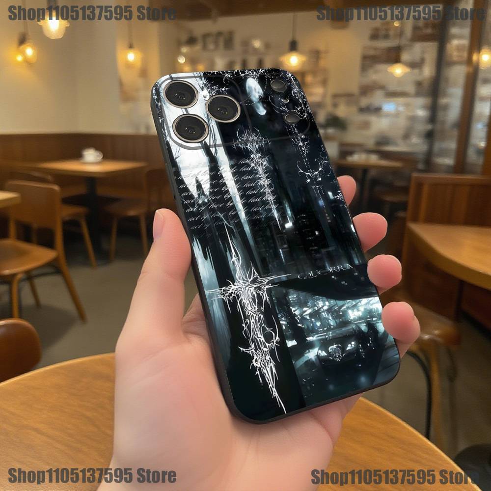 Готический Кокетливый Кибер Сигилизм Крест Чехол для Телефона Для iPhone 17,16,15,14,13,12,11,Pro,XS,Max,XR,Plus,E,SE4,Mini Черный Мягкий Чехол