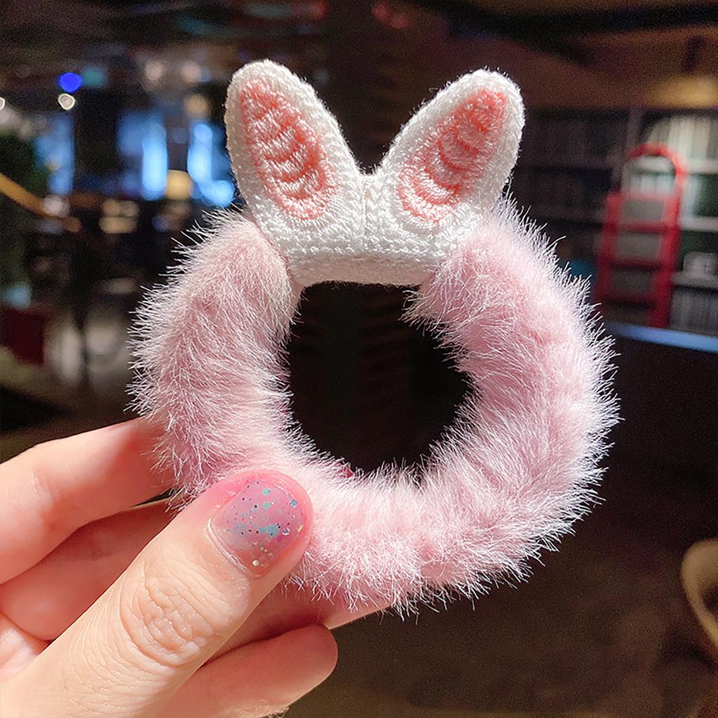 Женская модная плюшевая повязка для волос, милый вязаный галстук для волос, веревка для головы, кобура с хвостиком