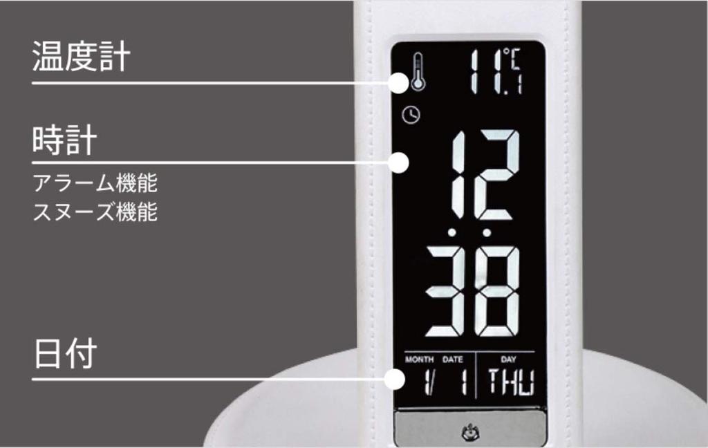 ZEPEAL Светодиодный напольный светильник с цифровым дисплеем Совместим с беспроводной зарядкой смартфона зарядка Белый (Ци)/USB DQL-H2009-WH