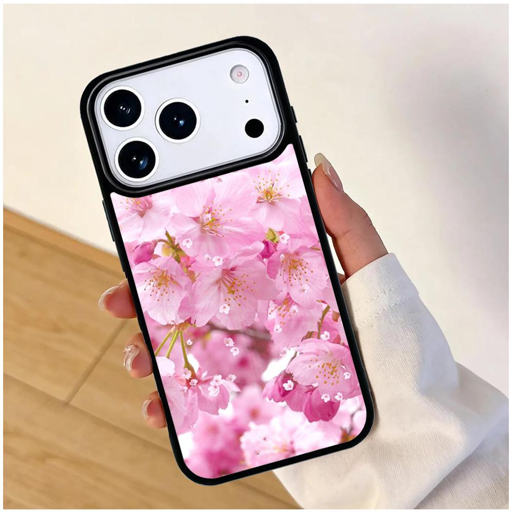 Cherry Blossom Floral Mobile Phone Case for IPhone 17 AIR 16pro Max 15 14 13 12 11 Bumper Cover