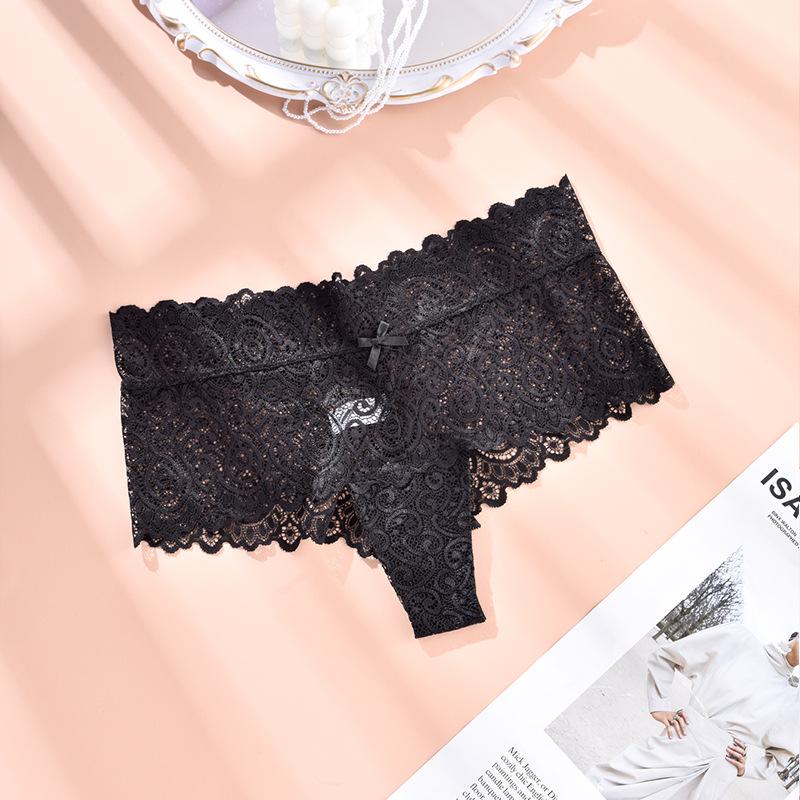 Женские кружевные стринги больших размеров: Ультратонкие, сексуальные хлопковые трусики европейского и американского стиля