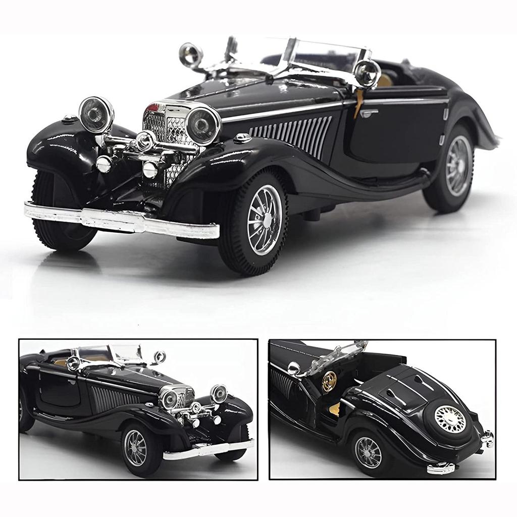 1:28 масштабов Benz 500K, откидной литой металл, антикварные классические модели автомобилей, коллекционные игрушки, подарки (Длина 6,5 дюйма/16,8 см)
