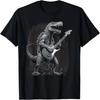 Cool Dinosaur Guitar Playing Acoustic Elecrtic Gifts Graphic T-Shirt