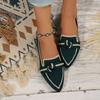 Women's Knot Design Flat Shoes Fashion Pointed Toe Knitted Slip On Shoes Comfy Breathable Flats