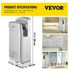Jet Hand Dryer, Premium Electric Commercial Blade Hand Dryer, ABS Air Dryer Hand with HEPA Filtration Wall Mount Hand Dryer, 2000W 220V Vertical Hand