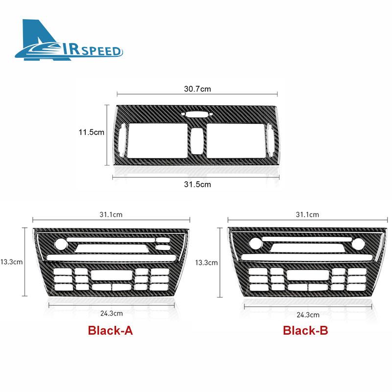 Carbon Fiber Style Interior Sticker for BMW X3 E83 2004-2010 AC CD Panel Cover Trim
