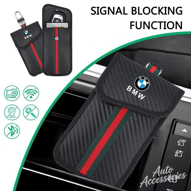 ORWI7 Car Key Case Signal Blocker Bag Portable Storage Keyring Card Bag Accessory For BMW X1 X2 X3 X5 E46 E39 E90 E36 E60 E34 E30 F30