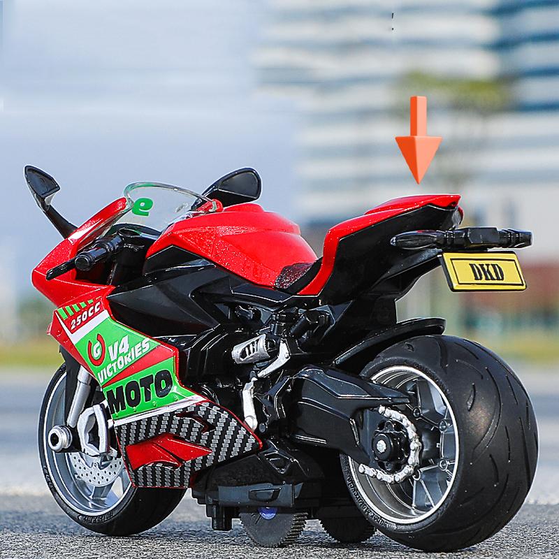 1:12 Звуковых Световых Мотоциклов Сплав+Пластик Модель Мото Автомобиля Литье Под Давлением Игровые Транспортные Средства Украшение Коллекция Игрушки Для Мальчиков Для Детей Подарок
