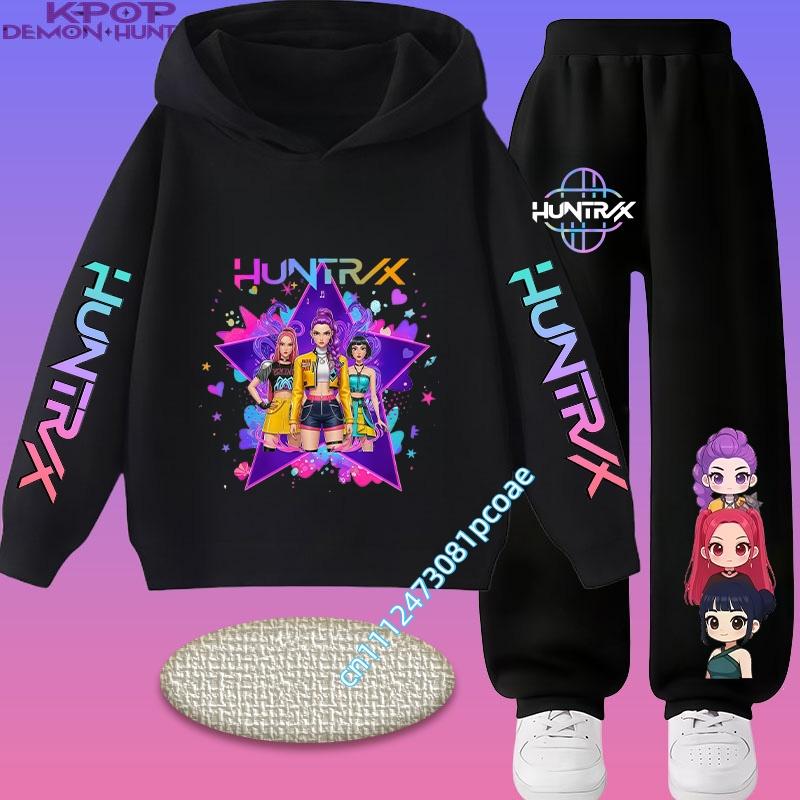 2026 Girls' Casual Top and Boy's Hooded Jacket Set. Boys' Sports Shirt with Cartoon Print. Autumn/Winter Long-sleeved Pants.