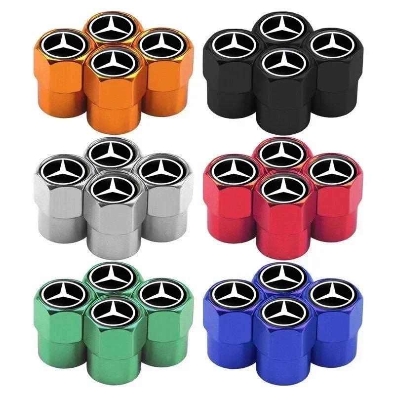Mercedes Benz Car Tire Valve caps Emblem metal Cap Case For B/C/E/S Class A Class C200L GLC GLE CLA accessories Car Styling o2