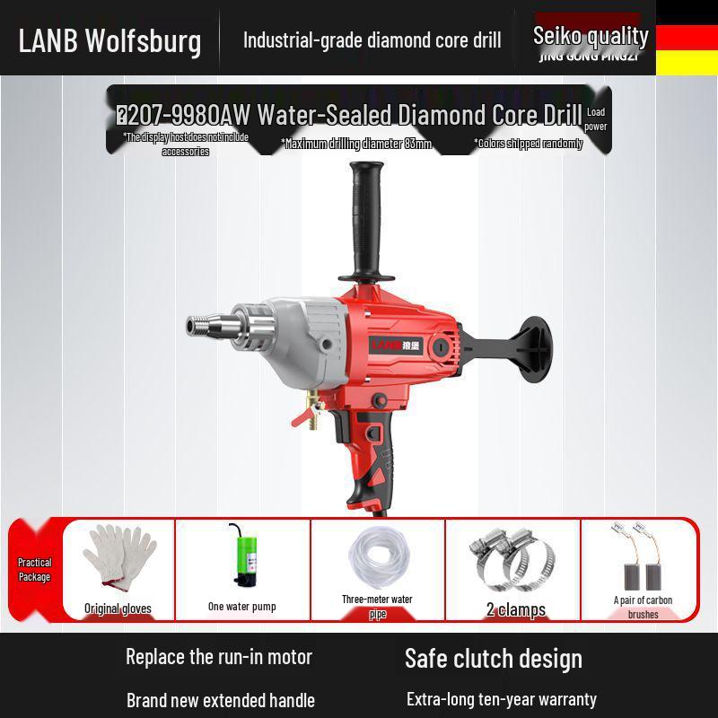 Diamond Core Drill Machine: Handheld & Stand, Wet/Dry, Concrete & AC Hole Opener, Water Drill Mixer